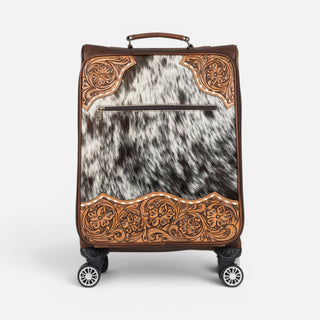 Maleta Western Linen Pelo Piel Café Cincelado