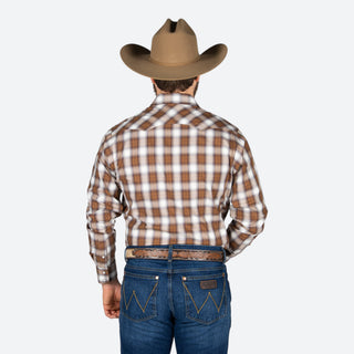 Camisa Wrangler Cuadros Marrón Caballero
