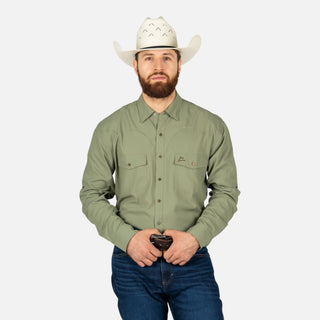 Camisa Denver Olivo Liso Caballero