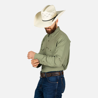 Camisa Denver Olivo Liso Caballero