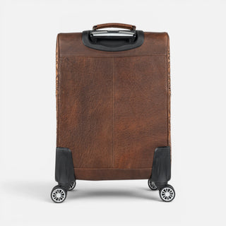Maleta Western Linen Pelo Piel Café Cincelado