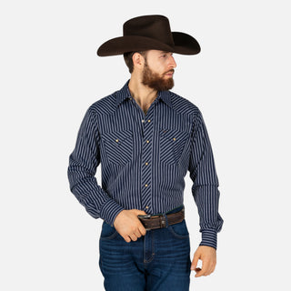 Camisa Rodeo Rayas Marino Caballero