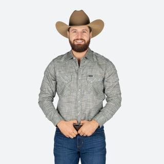 Camisa Wrangler Estampado Olivo Caballero