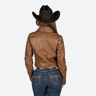 Chamarra Cuadra Borrego Keci Miel Dama