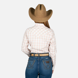 Camisa Wrangler Cuadros Cielo Rosa Dama