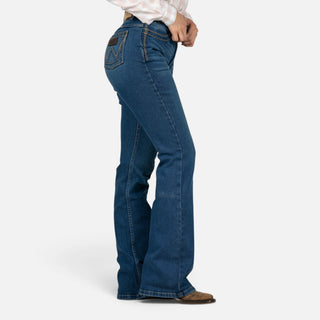 Jeans Wrangler Flare Cintura Alta Dama