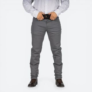 Jeans Cuadra Slim Fit Gabardina Gris Caballero