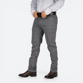 Jeans Cuadra Slim Fit Gabardina Gris Caballero