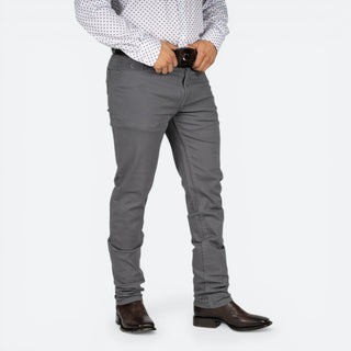 Jeans Cuadra Slim Fit Gabardina Gris Caballero