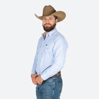 Camisa Wrangler Estampado Azul Caballero
