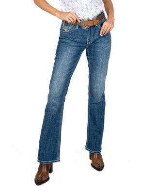 Jeans Rock & Roll Denim Mid Rise Bootcut Dama