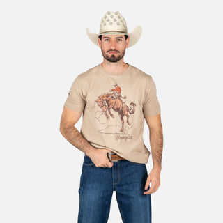 Playera Wrangler Jinete Kaki Caballero