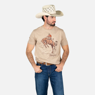 Playera Wrangler Jinete Kaki Caballero