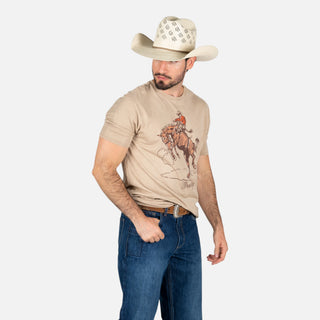 Playera Wrangler Jinete Kaki Caballero