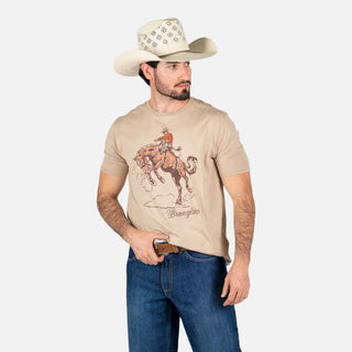 Playera Wrangler Jinete Kaki Caballero