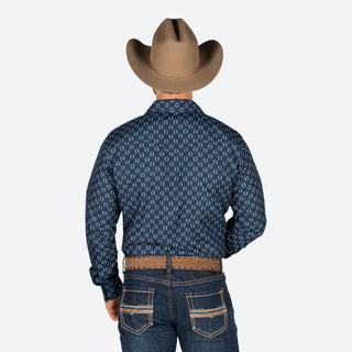 Camisa Rodeo Aztec Azul Caballero