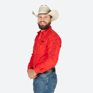 Camisa Wrangler Logo Rojo Caballero