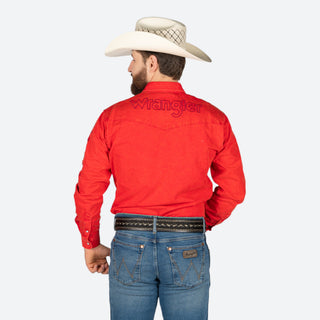 Camisa Wrangler Logo Rojo Caballero