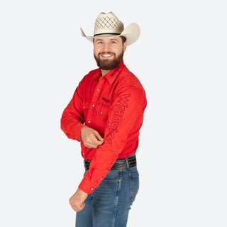 Camisa Wrangler Logo Rojo Caballero