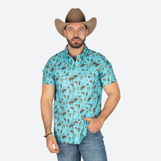 Camisa Rock & Roll Denim Tek Western Peacock Caballero