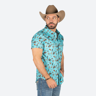 Camisa Rock & Roll Denim Tek Western Peacock Caballero