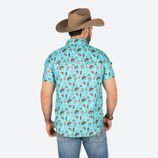 Camisa Rock & Roll Denim Tek Western Peacock Caballero