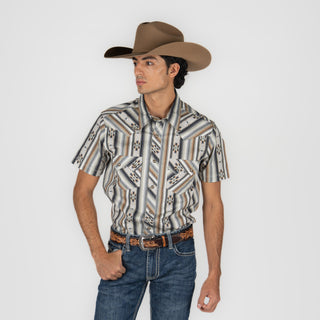 Camisa Rock & Roll Denim Aztec Print Caballero