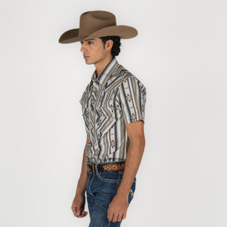 Camisa Rock & Roll Denim Aztec Print Caballero