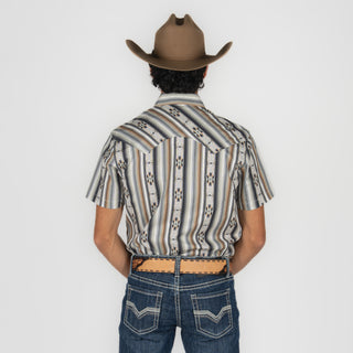 Camisa Rock & Roll Denim Aztec Print Caballero