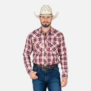 Camisa Wrangler Cuadros Rojo Caballero