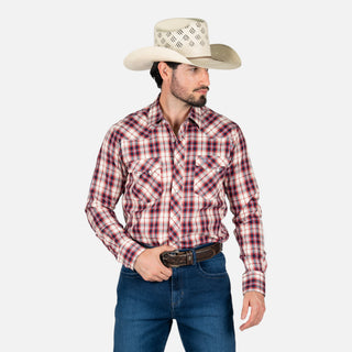 Camisa Wrangler Cuadros Rojo Caballero