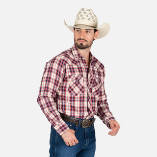 Camisa Wrangler Cuadros Rojo Caballero