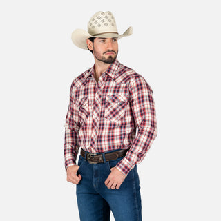 Camisa Wrangler Cuadros Rojo Caballero
