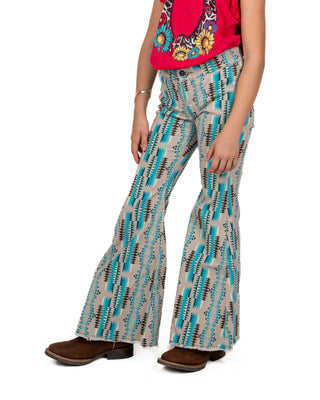 Jeans Rock & Roll Denim Aztec Bell Bottom Niña