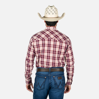 Camisa Wrangler Cuadros Rojo Caballero