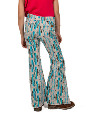 Jeans Rock & Roll Denim Aztec Bell Bottom Niña
