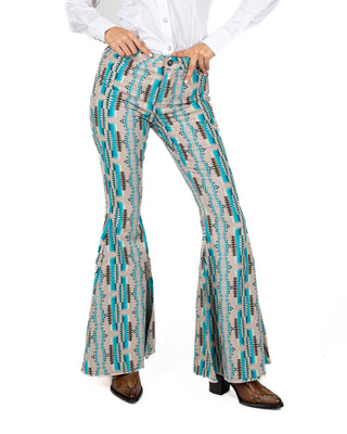 Jeans Rock & Roll Denim High Rise Bell Bottom Dama