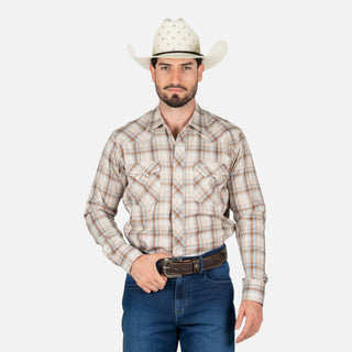 Camisa Wrangler Cuadros Kaki Caballero