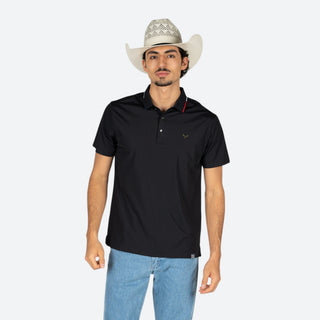 Playera Polo Rodeo Negro Caballero