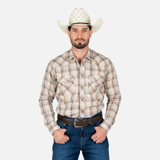 Camisa Wrangler Cuadros Kaki Caballero