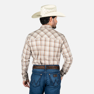 Camisa Wrangler Cuadros Kaki Caballero