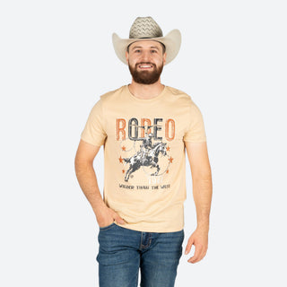 Playera Rock & Roll Denim Rodeo Cream Caballero