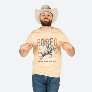 Playera Rock & Roll Denim Rodeo Cream Caballero