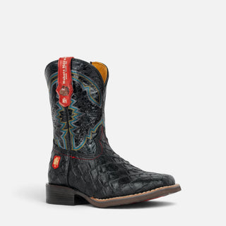 Bota Nokota Lucas 18 Grabado Pescado Baby Negro Niño