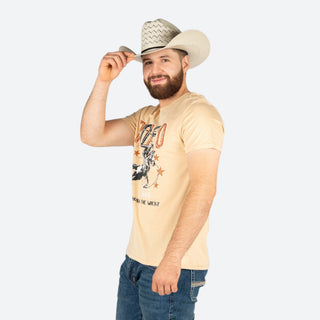 Playera Rock & Roll Denim Rodeo Cream Caballero