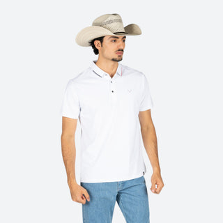 Playera Polo Rodeo Blanco Caballero
