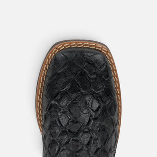 Bota Nokota Lucas 18 Grabado Pescado Baby Negro Niño