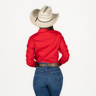 Camisa Rodeo Rojo Liso Dama