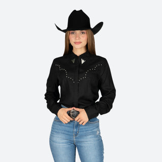 Camisa Panhandle Estoperoles Black Dama