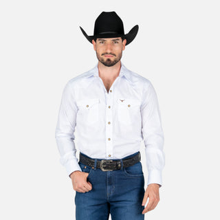 Camisa Rodeo Liso Blanco Caballero